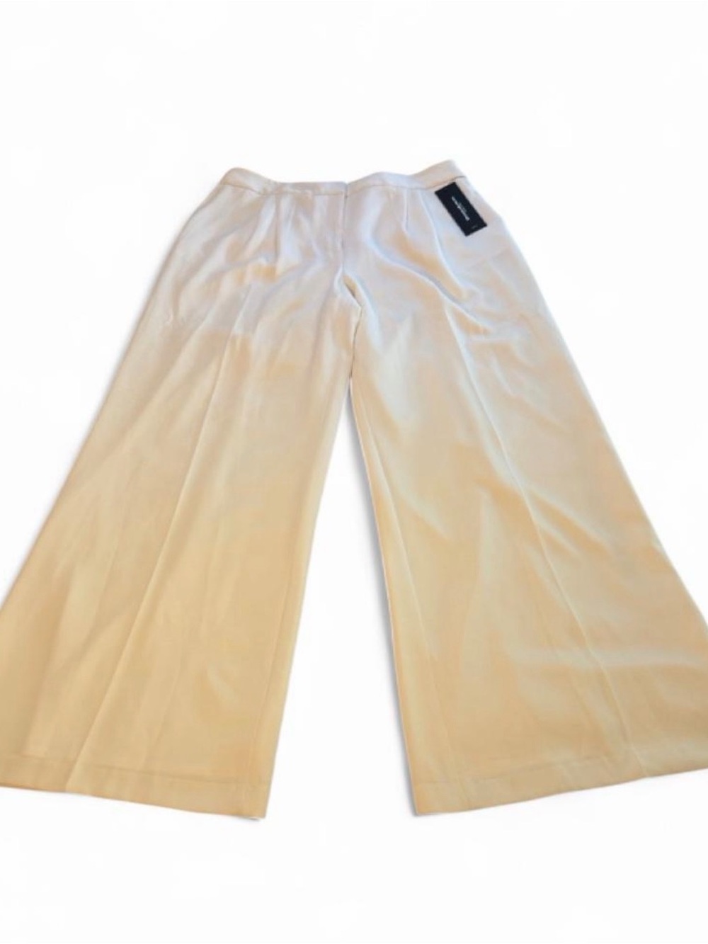 Donna Karan Light Cream Wide-Leg Trousers